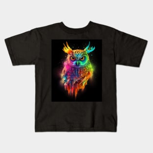 Majestic Colourful Owl Kids T-Shirt